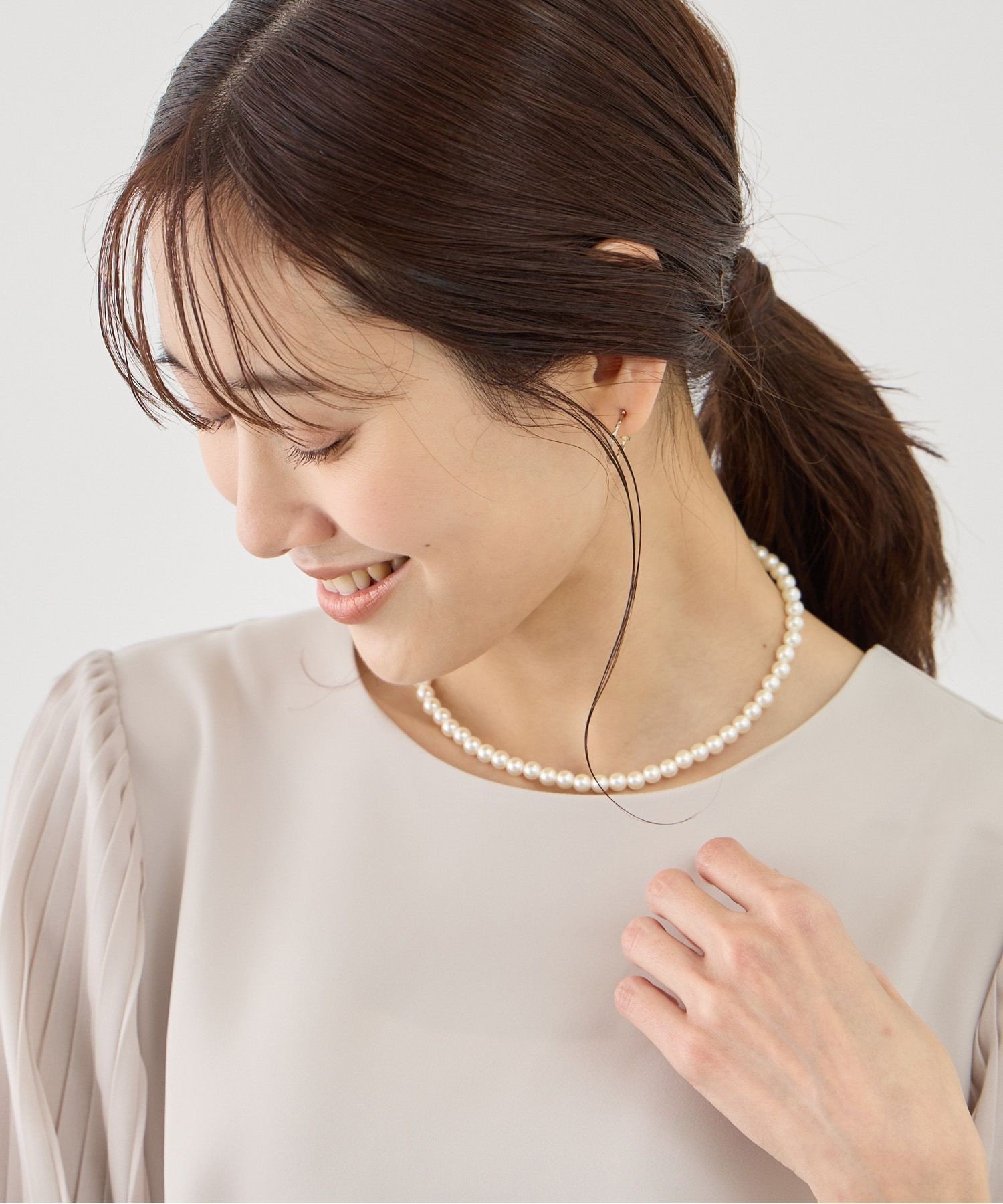 ROPE' PICNIC PASSAGE パールショートネックレス ロペピクニック アクセサリー・腕時計 ネックレス ゴールド