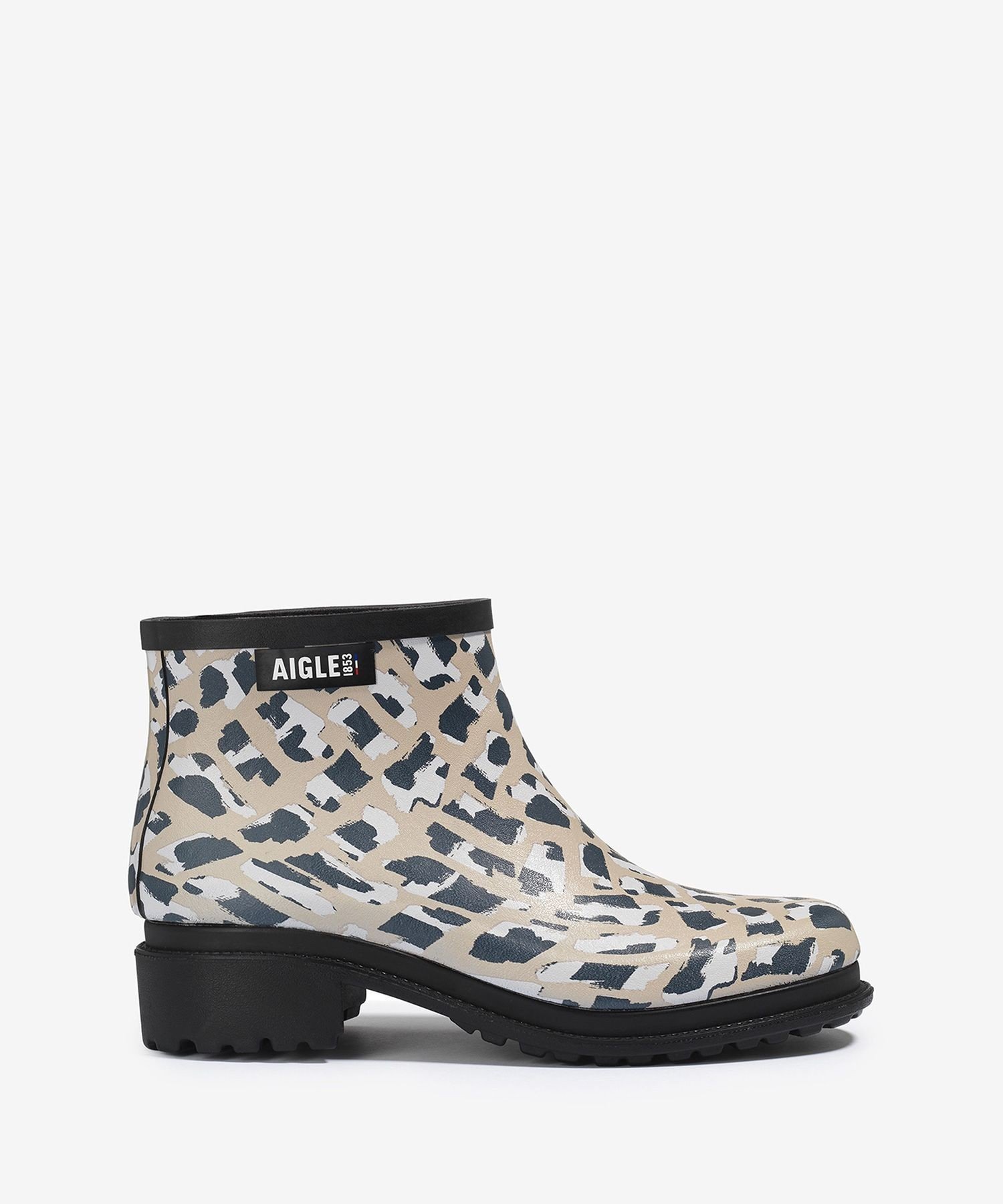 AIGLE フルフィール ロー プリント ラバーブーツ エーグル シューズ・靴 レインシューズ・ブーツ ベージュ ブルー【送料無料】