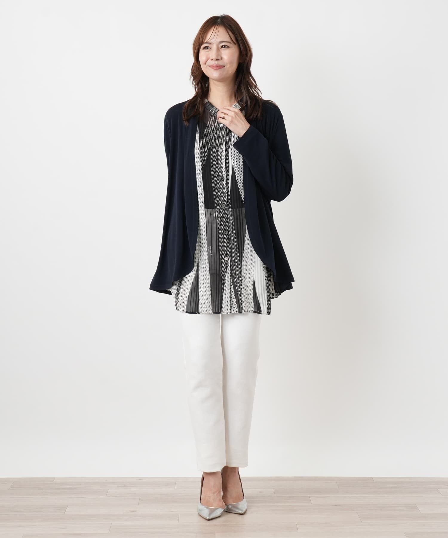 Leilian PLUS HOUSE ジャケット【ROCHAS Premiere】 レリアン プラスハウス ジャケット・アウター テーラードジャケット・ブレザー ネイビー
