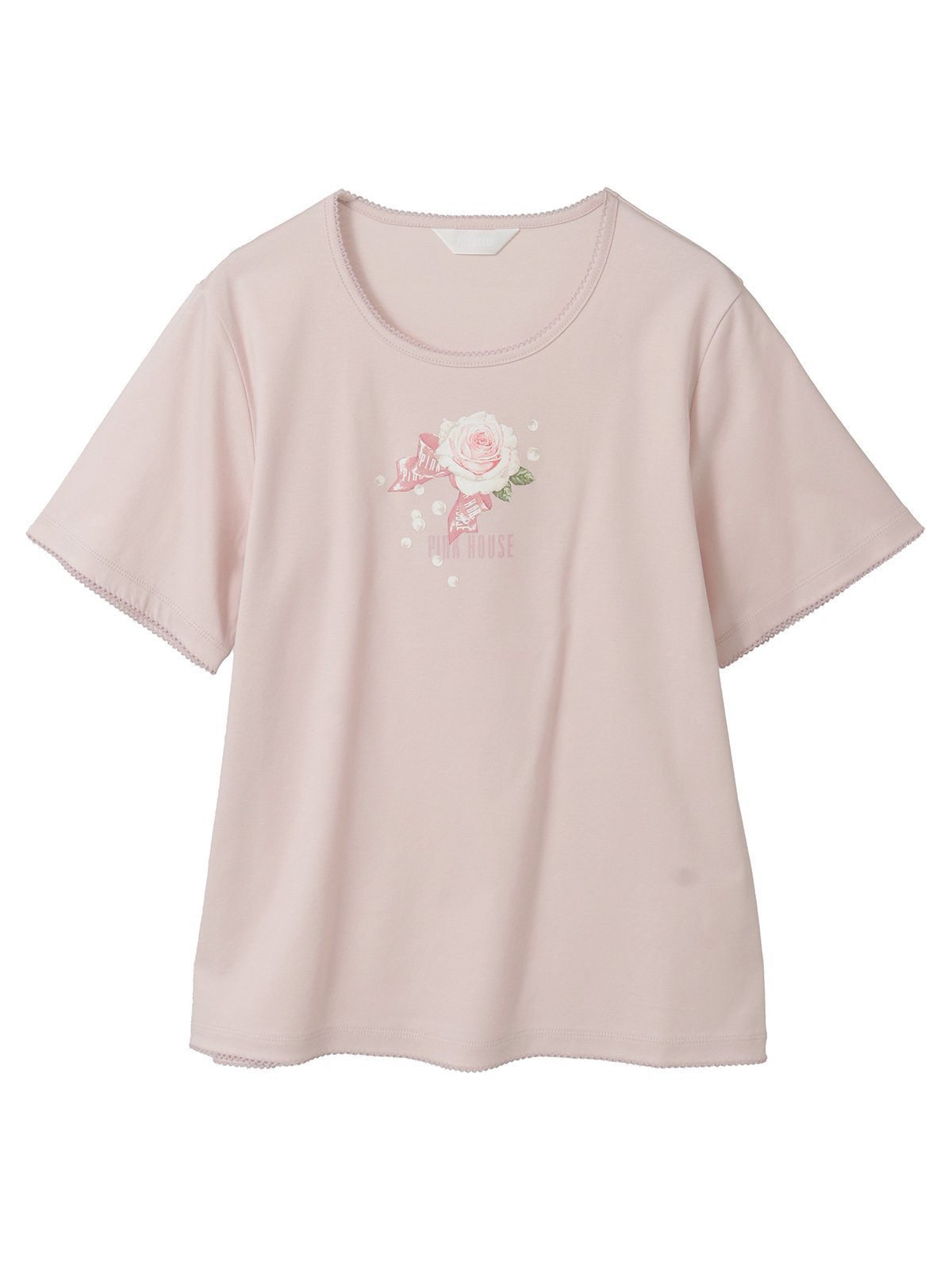 PINK HOUSE Rose Pearlプリントカットソー ピンクハウス トップス カットソー・Tシャツ ピンク ブラック