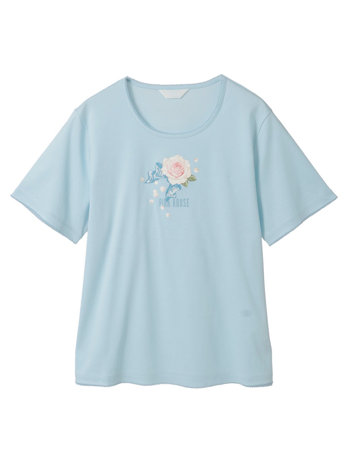 PINK HOUSE Rose Pearlプリントカットソー ピンクハウス トップス カットソー・Tシャツ ピンク ブラック
