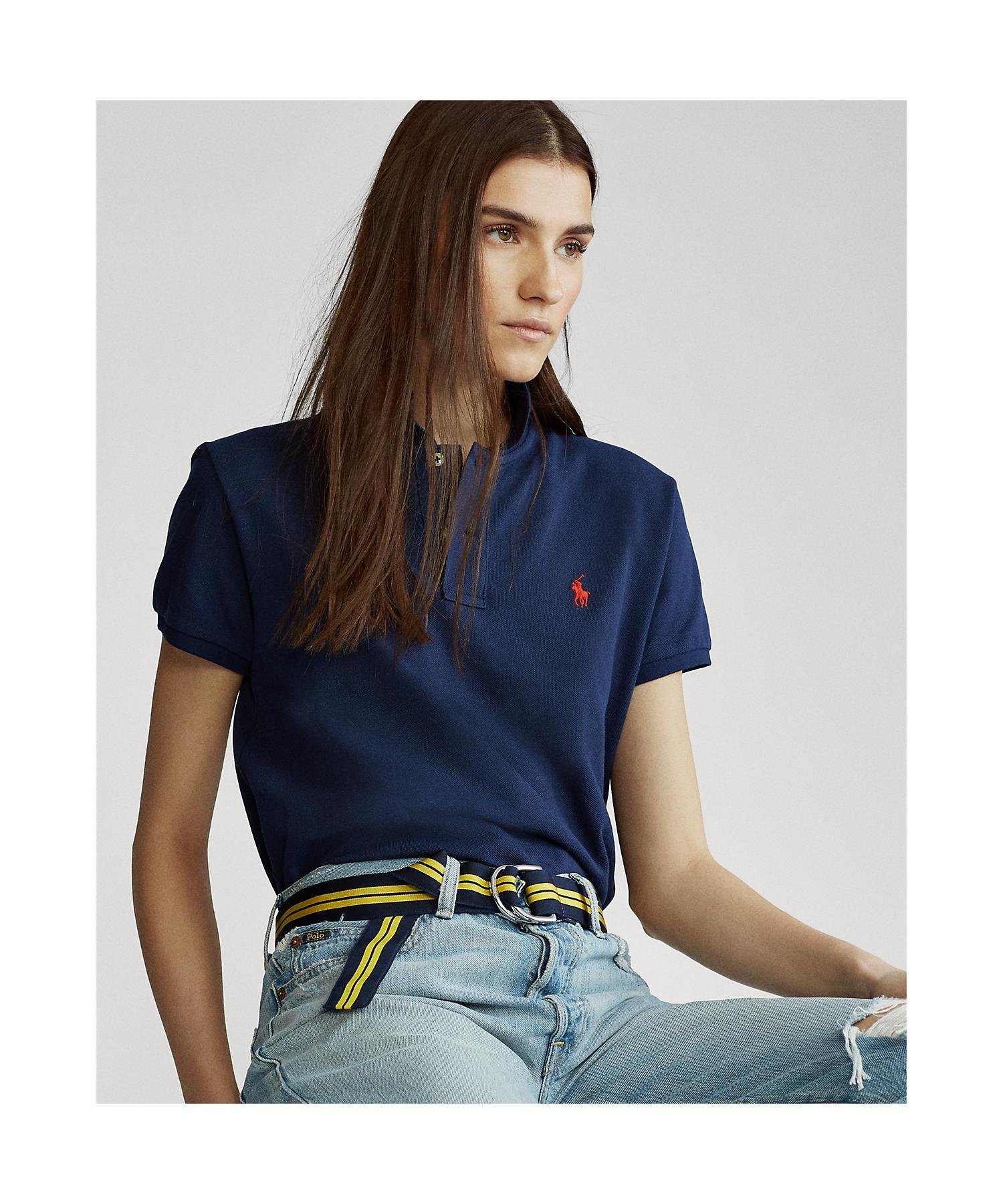 ポロ ラルフローレン トップス レディース POLO RALPH LAUREN クラシック フィット メッシュ ポロシャツ ラルフローレン トップス ポロシャツ ネイビー【送料無料】