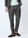 【SALE/15%OFF】TAKA-Q TechLinen スリムフィット ノータックパンツ 茶(セットアップ可能) タカキュー スーツ・フォーマル スーツパン...