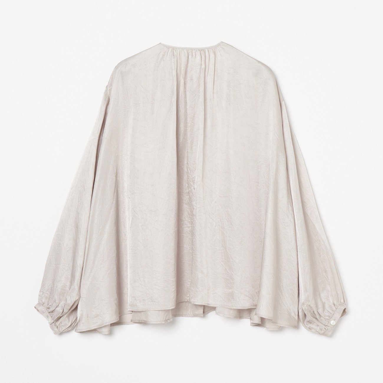 HELIOPOLE CREPE SHEER GATHERED BLOUSE エリオポール トップス シャツ・ブラウス グレー ホワイト