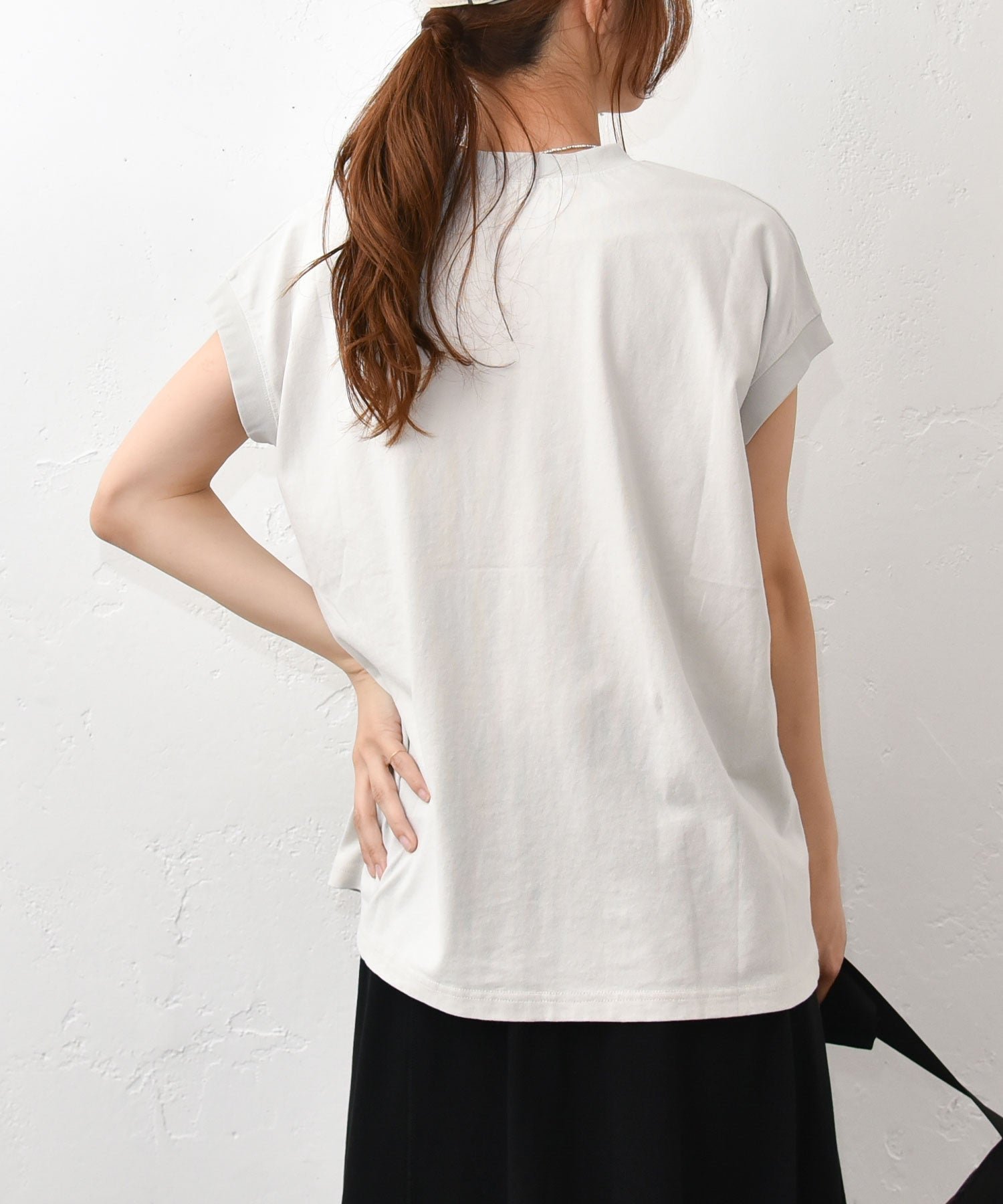 Our. Our.｜フレンチ袖ロゴカットソー [[C-9056-1]][C] ハグハグ トップス カットソー・Tシャツ ネイビー