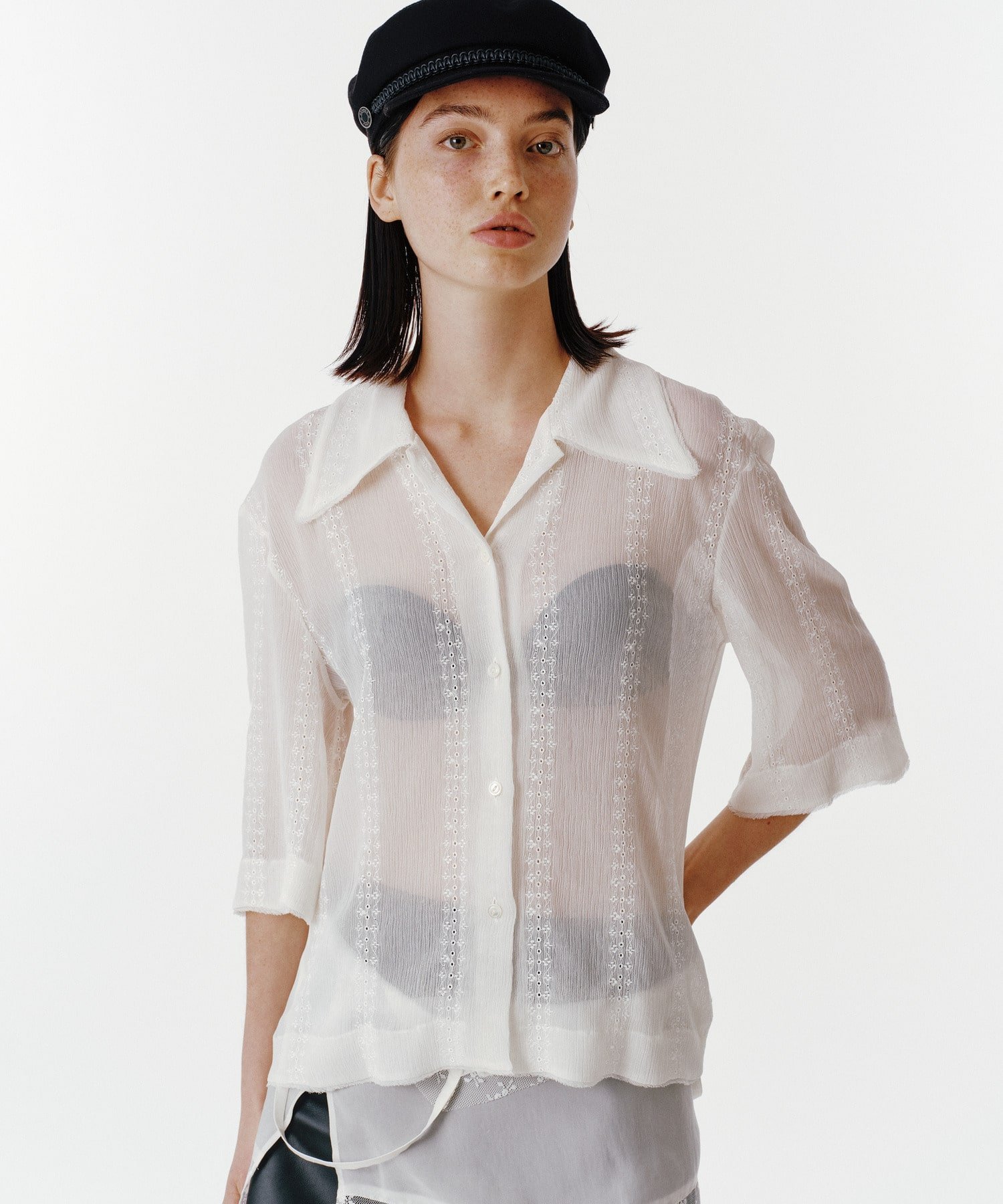UNUS UNUS / Sheer Shirt エストネーション トップス シャツ・ブラウス ホワイト