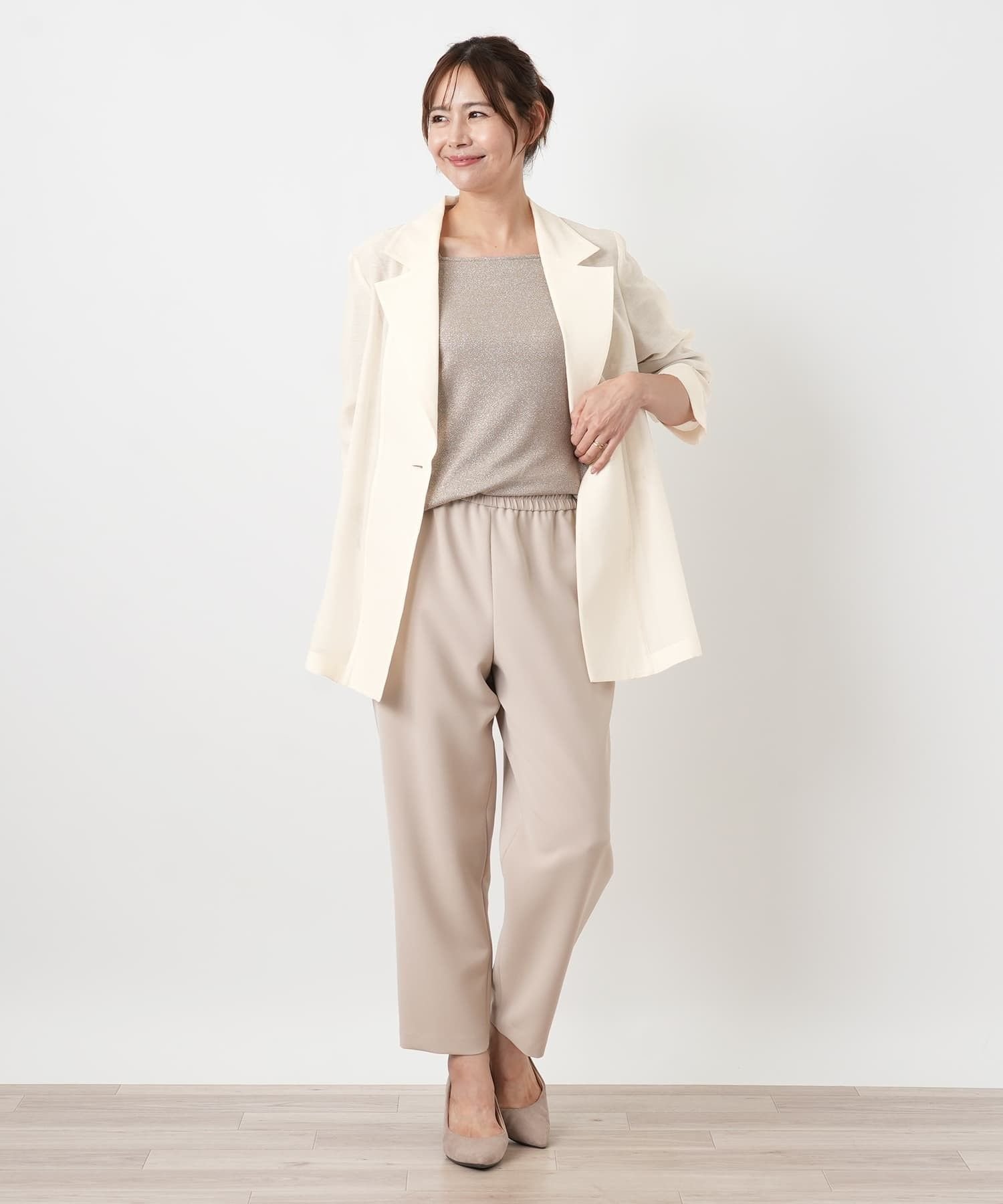 Leilian PLUS HOUSE ブレザー【ROCHAS Premiere】 レリアン プラスハウス ジャケット・アウター テーラードジャケット・ブレザー ベージュ