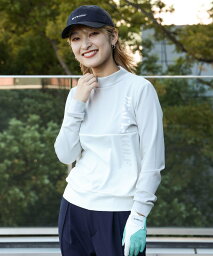 BEAMS GOLF ORANGE LABEL ＜WOMEN＞BEAMS GOLF ORANGE LABEL / 切り替え サークルロゴ モックネックシャツ ビームス ゴルフ トップス カットソー・Tシャツ ベージュ ネイビー【送料無料】