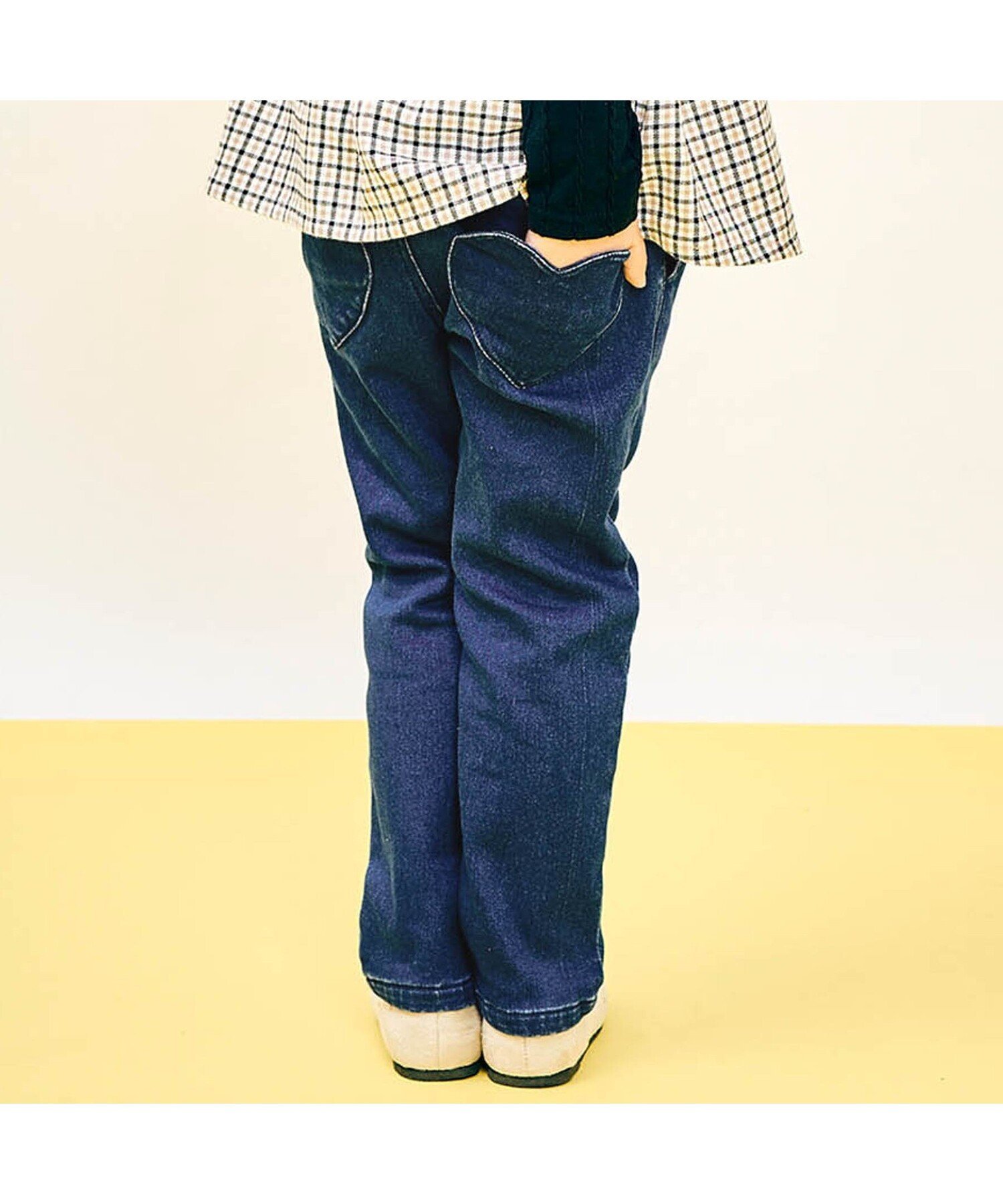 【SALE／5%OFF】apres les cours 裏起毛ハートポケットきゅんパンツ 10分丈 エフオーオンラインストア パンツ その他のパンツ ブルー ブラック ブラウン グレー ホワイトのサムネイル