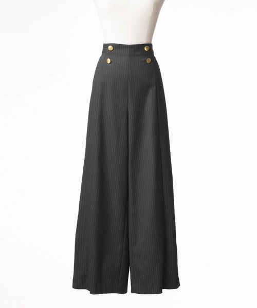 【SALE／50%OFF】ICHIE メタル釦ワイドパンツ ストロベリーフィールズ パンツ その他のパンツ ベージュ ブルー グレー【送料無料】