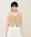 【SALE/30%OFF】allureville 片畦キャミソールショートジレ アルアバイル トップス ニット ネイビー ベージュ【送料無料】