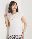 ITS' DEMO 【接触冷感/洗濯機OK】刺繍*パール調ロゴフレンチT イッツデモ トップス カットソー・Tシャツ ブラック ブルー ホワイト