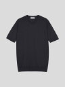 JOHN SMEDLEY 半袖コットンニットTシャツ | KEMPTON | 30G EASY FIT ジョンスメドレー トップス ニット ネイビー【送料無料】