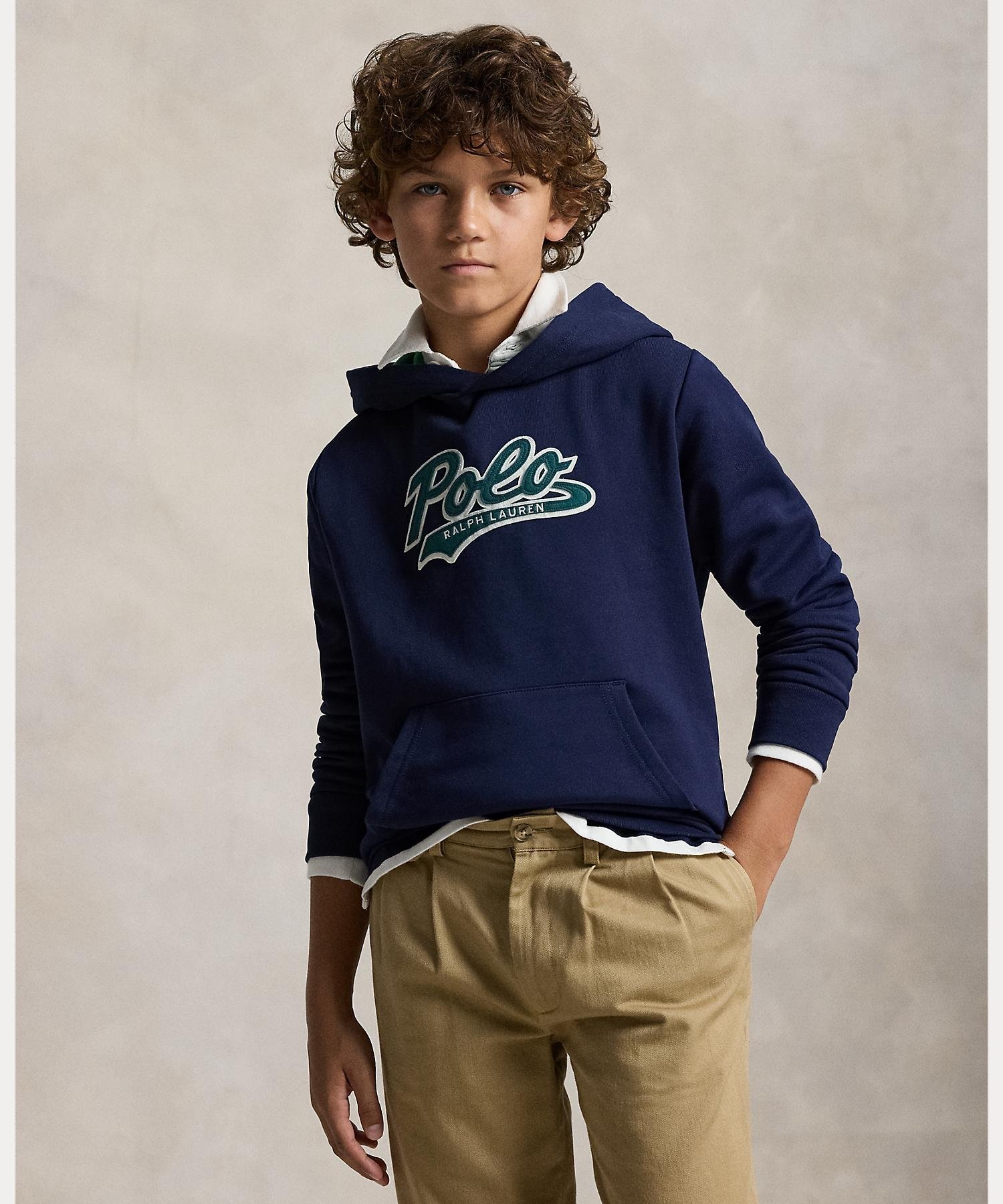 POLO RALPH LAUREN (ボーイズ 8才~20才)ロゴ フリース フーディ ラルフローレン トップス パーカー・フーディー ネイビー【送料無料】