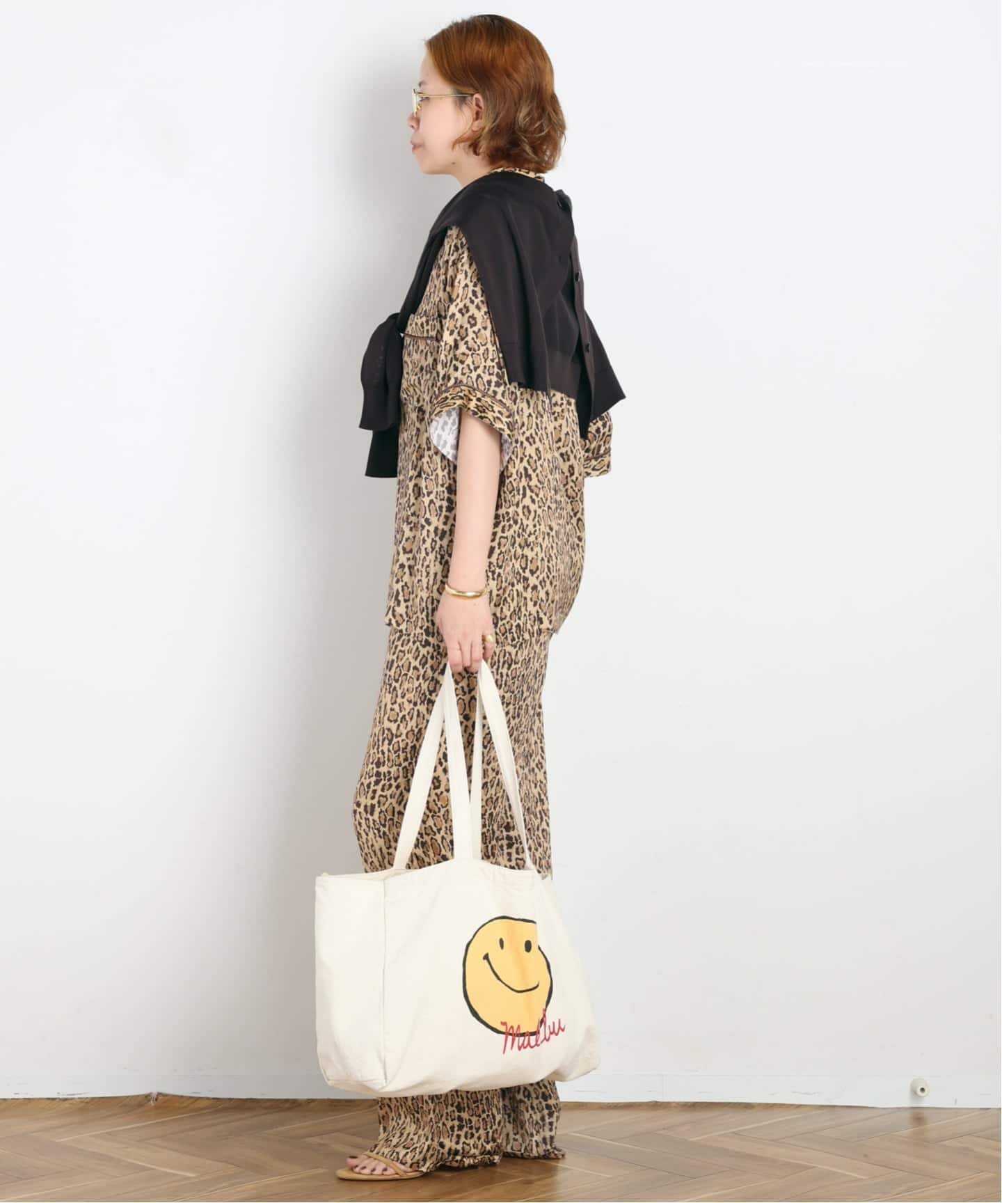 AP STUDIO 【COUTURE D'ADAM/クチュールドアダム】Leopard Italian Print Shirt エーピーストゥディオ トップス シャツ・ブラウス ブラウン【送料無料】