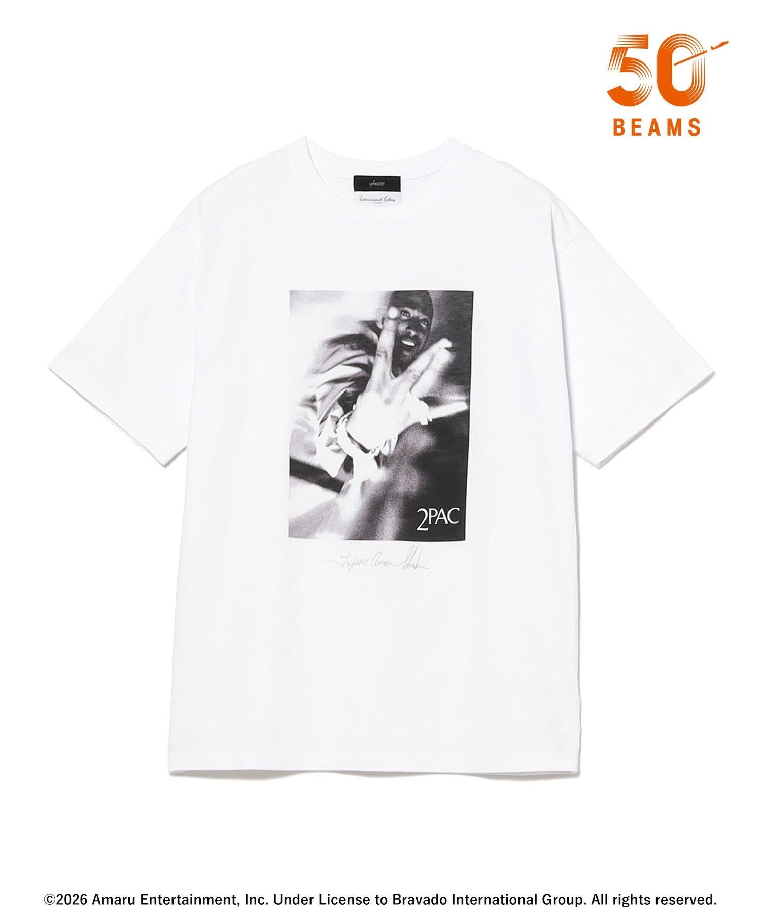 International Gallery BEAMS 【別注】U/MUSIC * IG / 2PAC グラフィック Tシャツ ビームス メン トップス カットソー・Tシャツ ホワイト【送料無料】