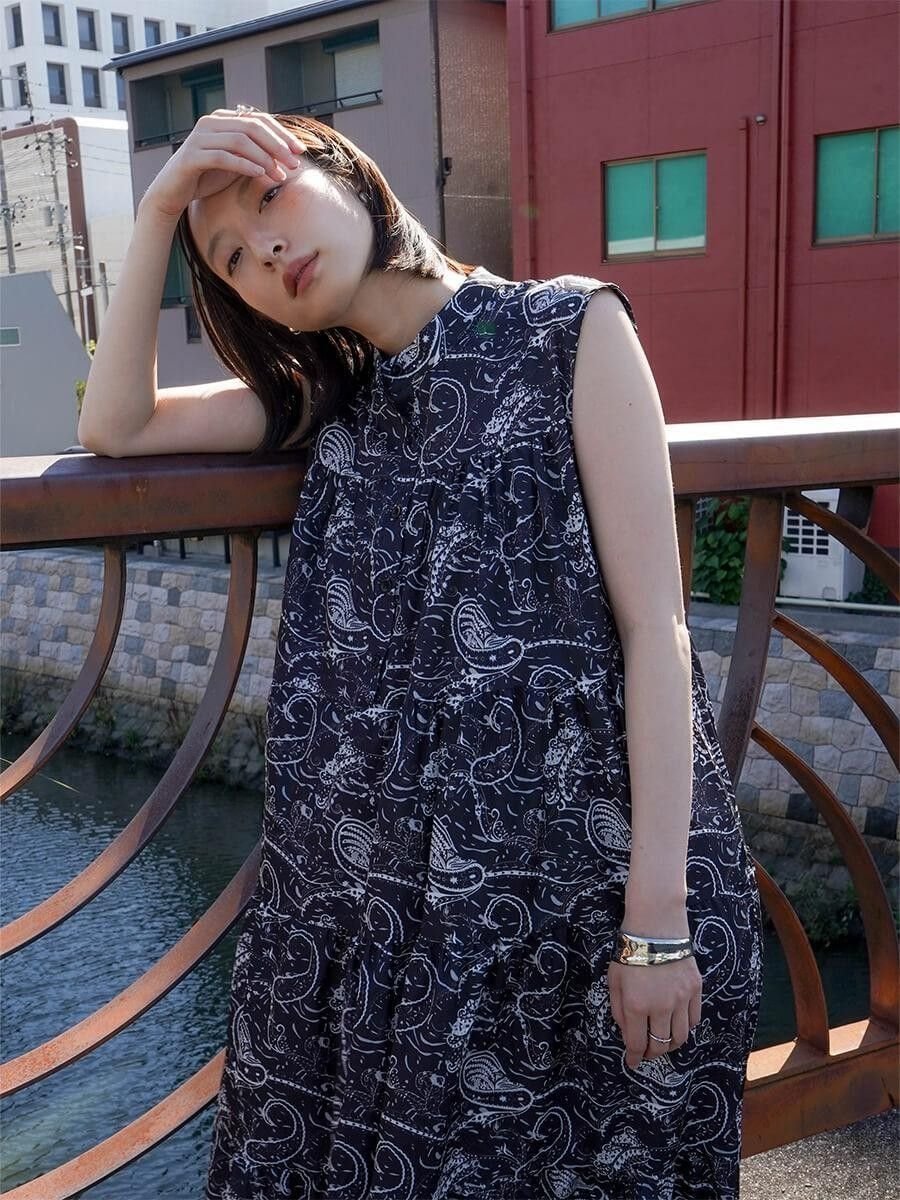RADIATE ペイズリープリントティアードワンピース ラシュッド ワンピース・ドレス その他のワンピース・ドレス ブラック