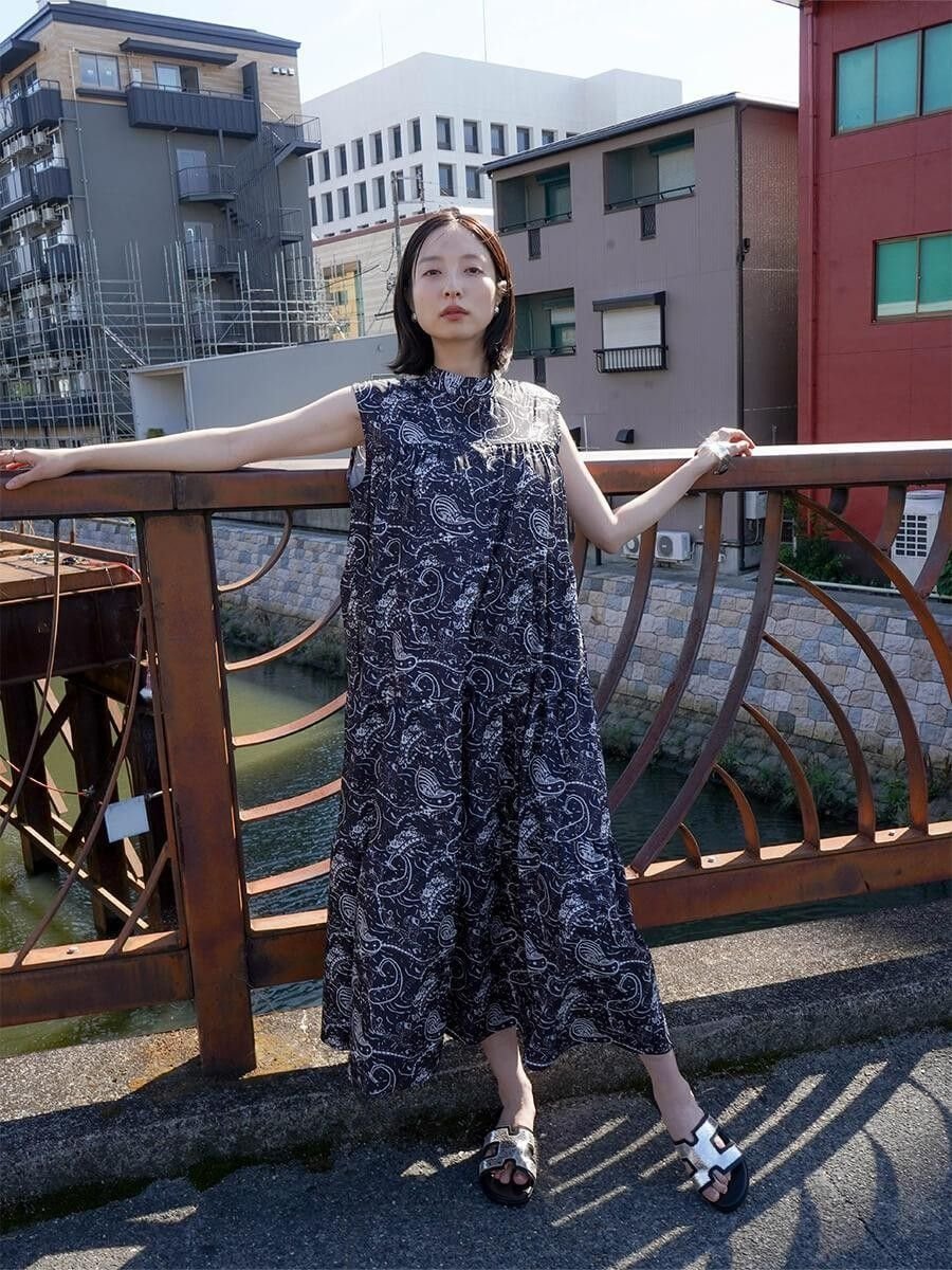 RADIATE ペイズリープリントティアードワンピース ラシュッド ワンピース・ドレス その他のワンピース・ドレス ブラック