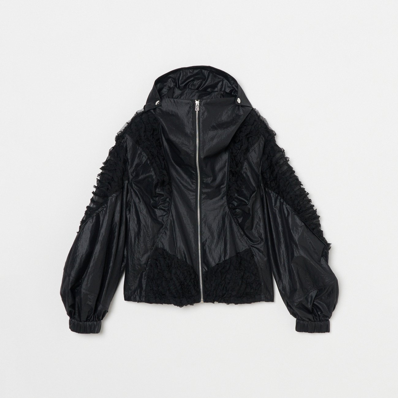 RUFFLE CHIFFON BLOUSON エリオポール ジャケット・アウター ブルゾン・ジャンパー ブラック