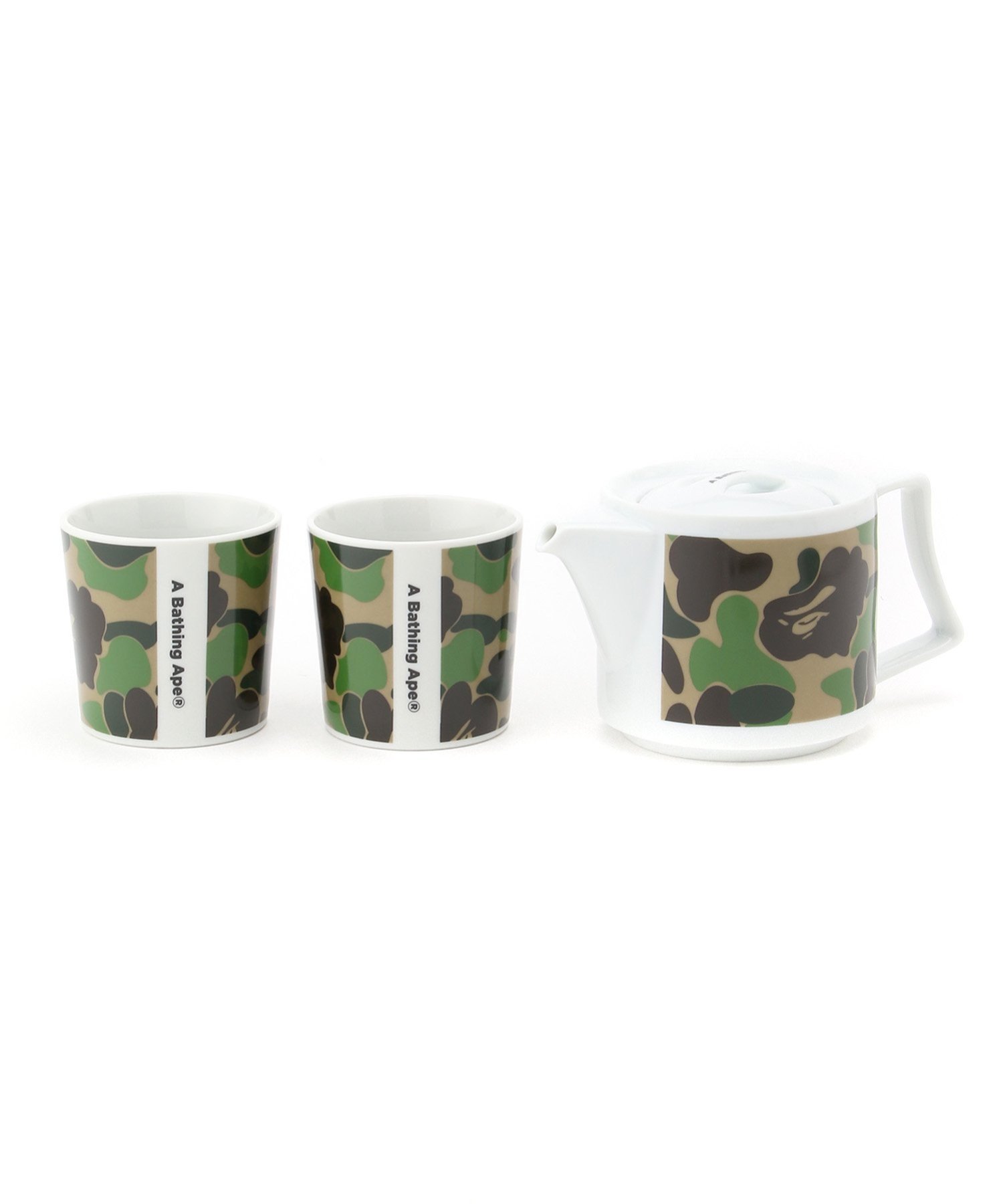 A BATHING APE ABC CAMO TEA POT SET ア ベイシング エイプ 食器 調理器具 キッチン用品 食器 皿 グリーン【送料無料】