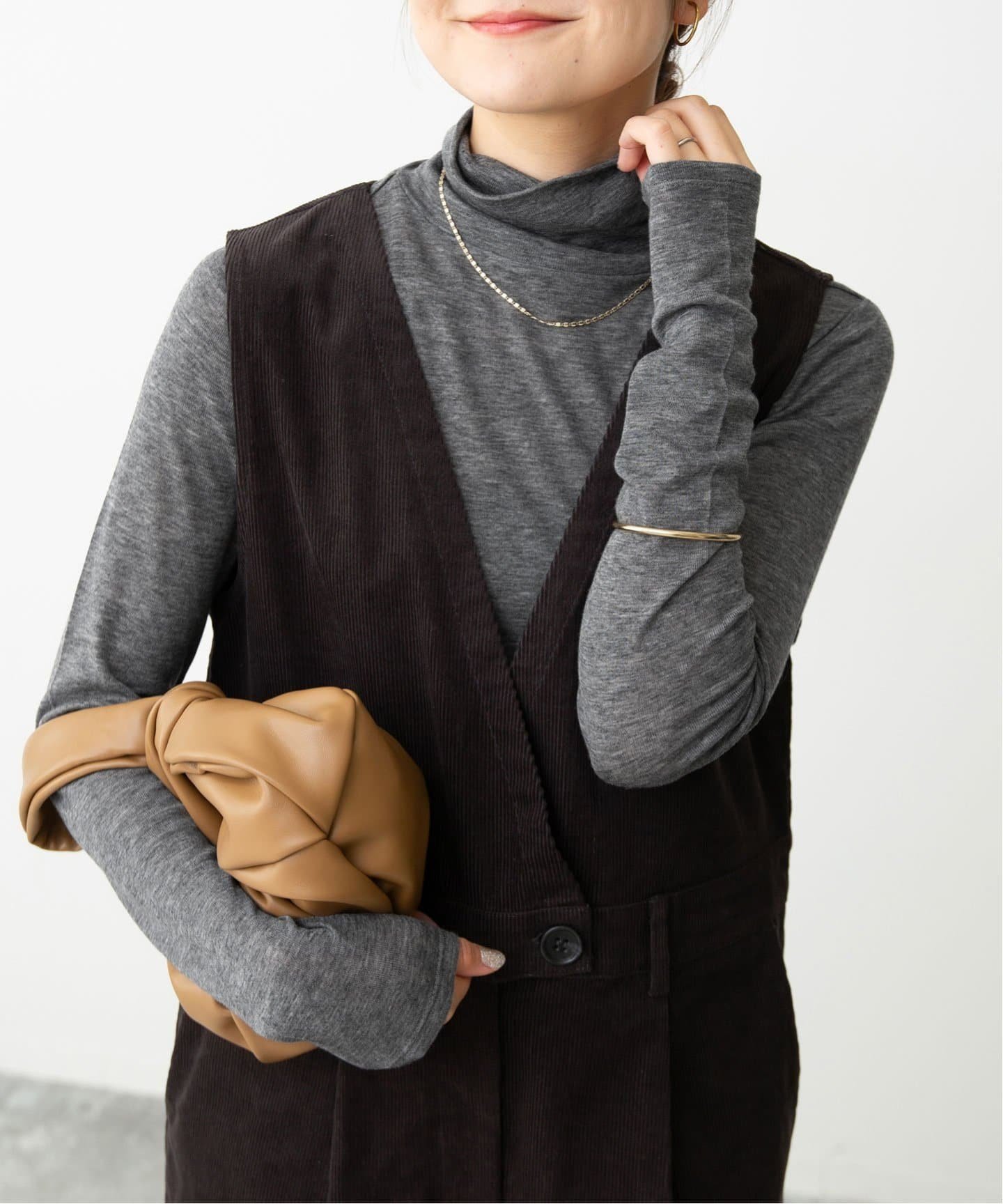 SLOBE IENA 《予約》ウール混タートルネック スローブ イエナ トップス カットソー・Tシャツ グレー ホワイト レッド【送料無料】のサムネイル