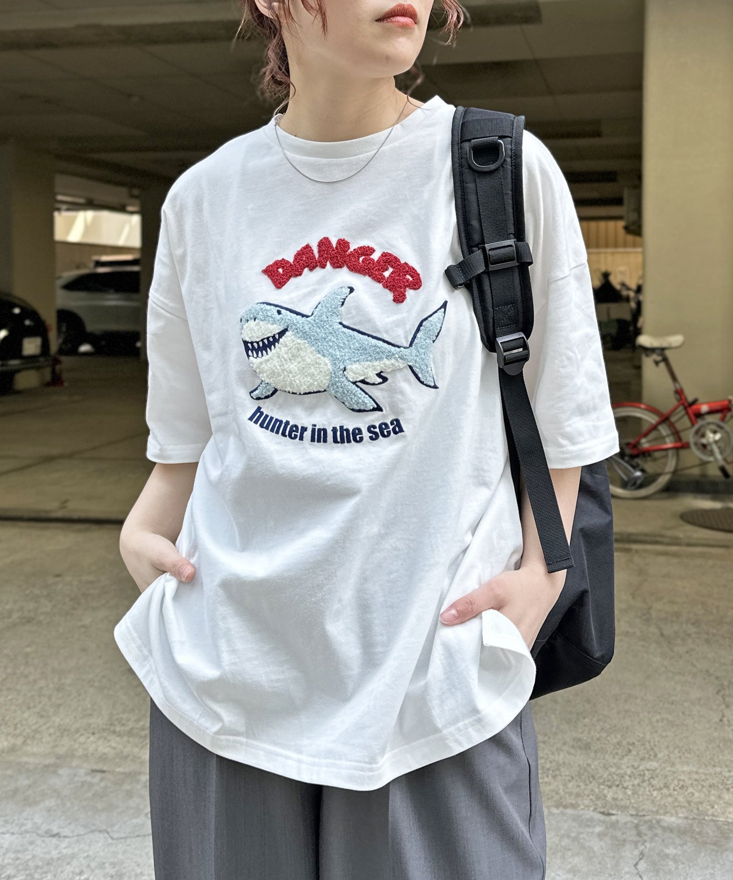 【SALE／50%OFF】CPCM サガラ刺繍アソートモチーフビッグT シーピーシーエム トップス カットソー・Tシャツ ホワイト ネイビー グレー ブラックのサムネイル