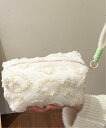 Pochi Pouch Pochi Pouch/(W)Pochi Pouch/ふわもこ ハート ジップ ポーチ チェルカ 財布・ポーチ・ケース ポーチ ピンク ホワイト
