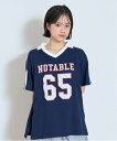 Lovetoxic 【LTXC】【吸水速乾/さらさら】メッシュナンバーTシャツ ナルミヤオンライン トップス カットソー・Tシャツ ホワイト ネイビー