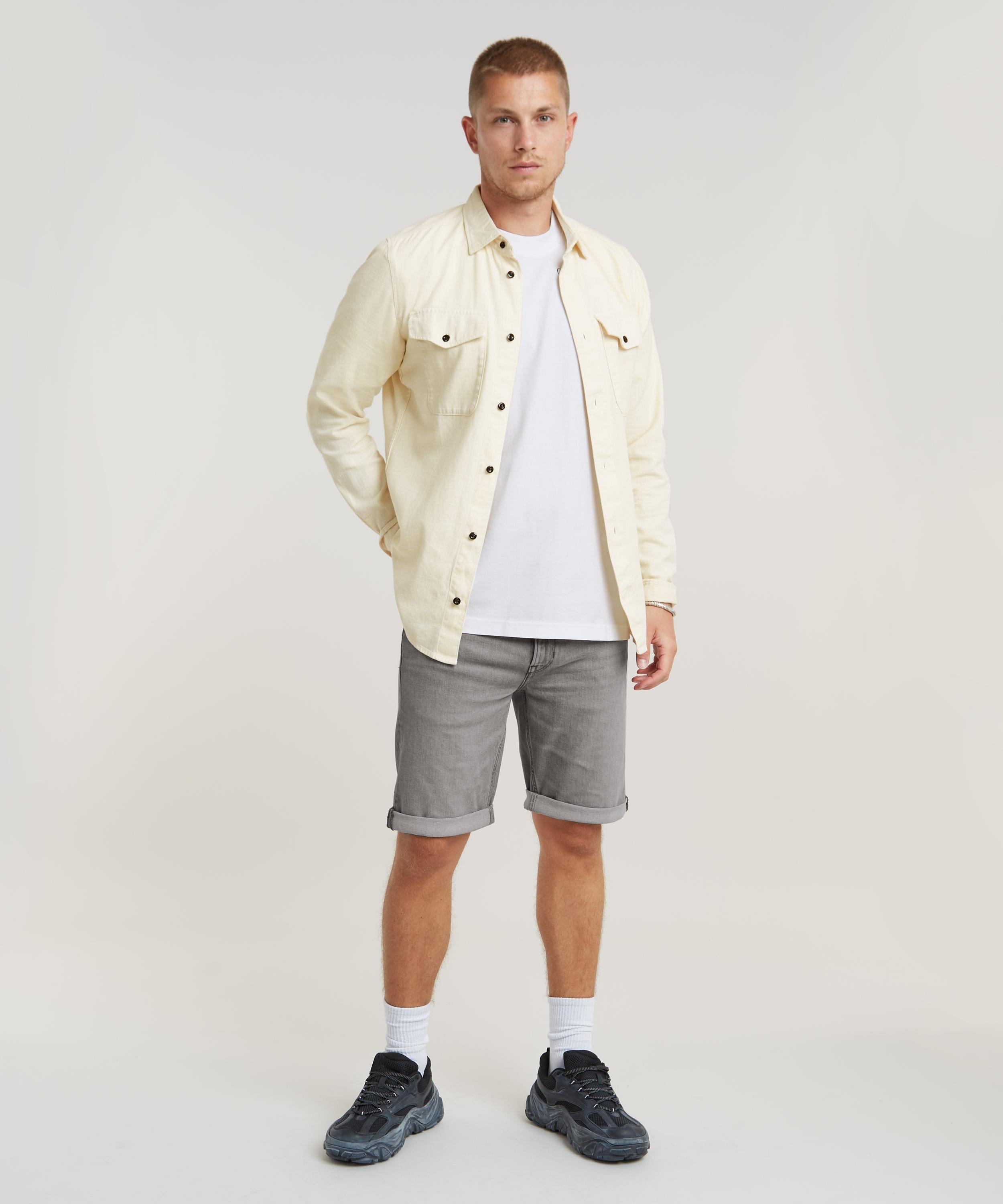 【公式ショップ】MOSA SHORT/ベーシックデザインデニムショートパンツ ジースターロゥ パンツ ジーンズ・デニムパンツ グレー