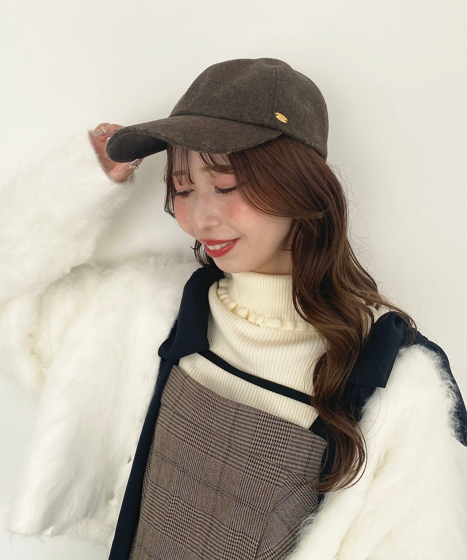 【SALE／50%OFF】MAJESTIC LEGON フェルトキャップ マジェスティックレゴン 帽子 キャップ ブラウン グレー