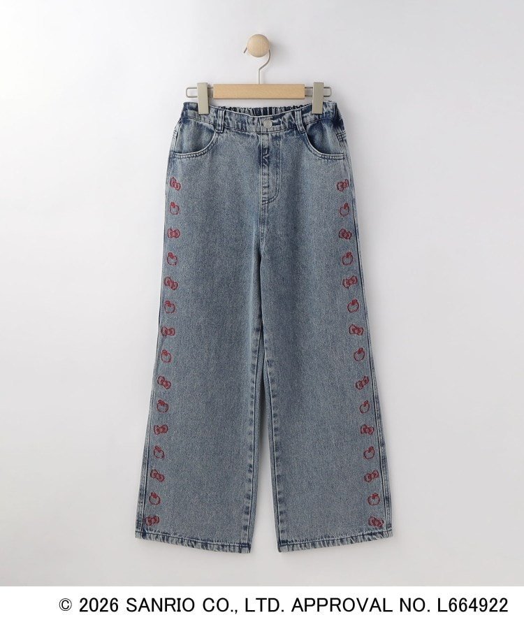 【SALE／20 OFF】SHOO LA RUE 【サンリオキャラクターズ】ハローキティ刺繍デニム シューラルー パンツ ジーンズ デニムパンツ ブルー【送料無料】