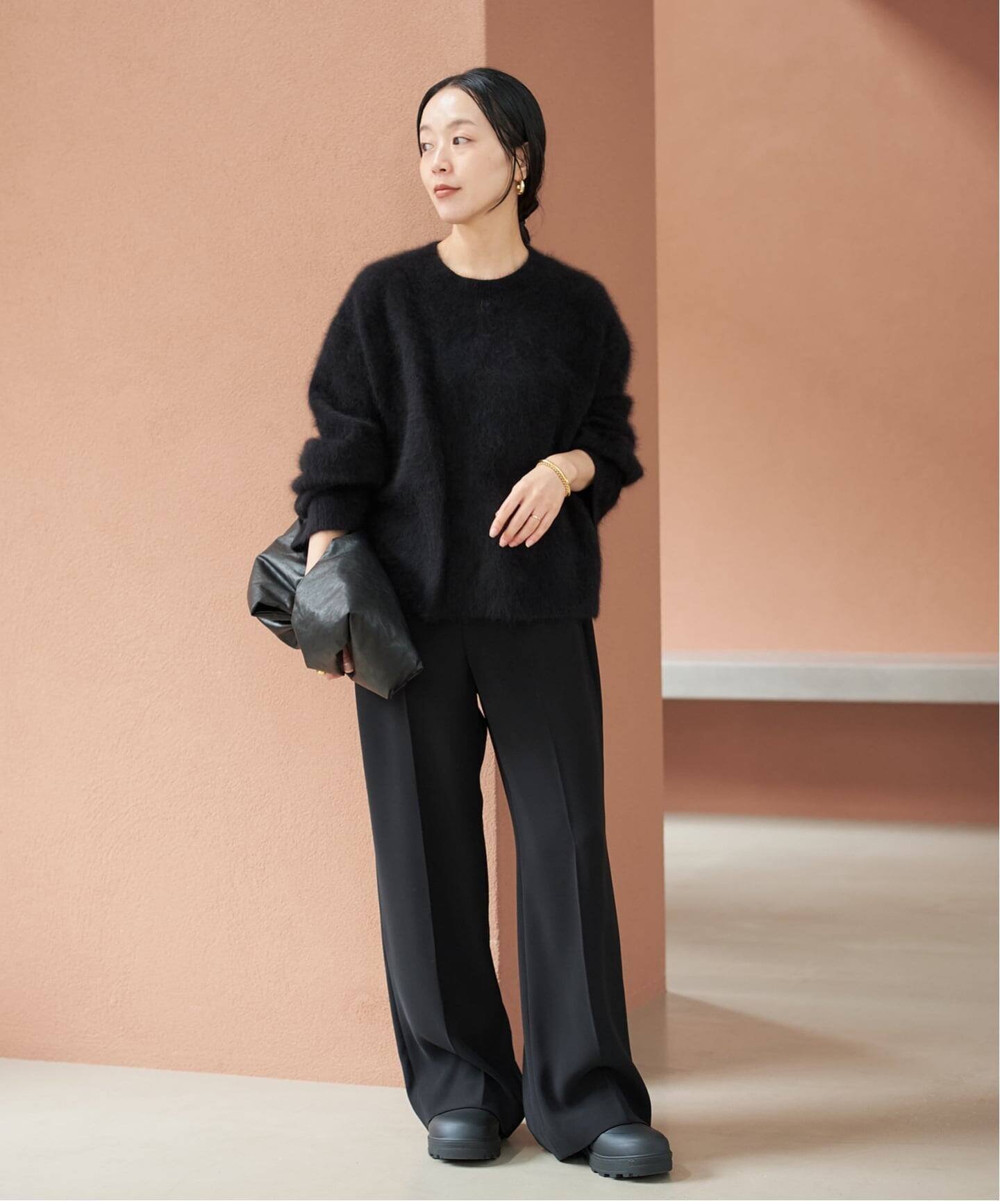 plage 《WEB限定追加予約》washable straight パンツ 7 プラージュ パンツ スラックス・ドレスパンツ ネイビー ブラック