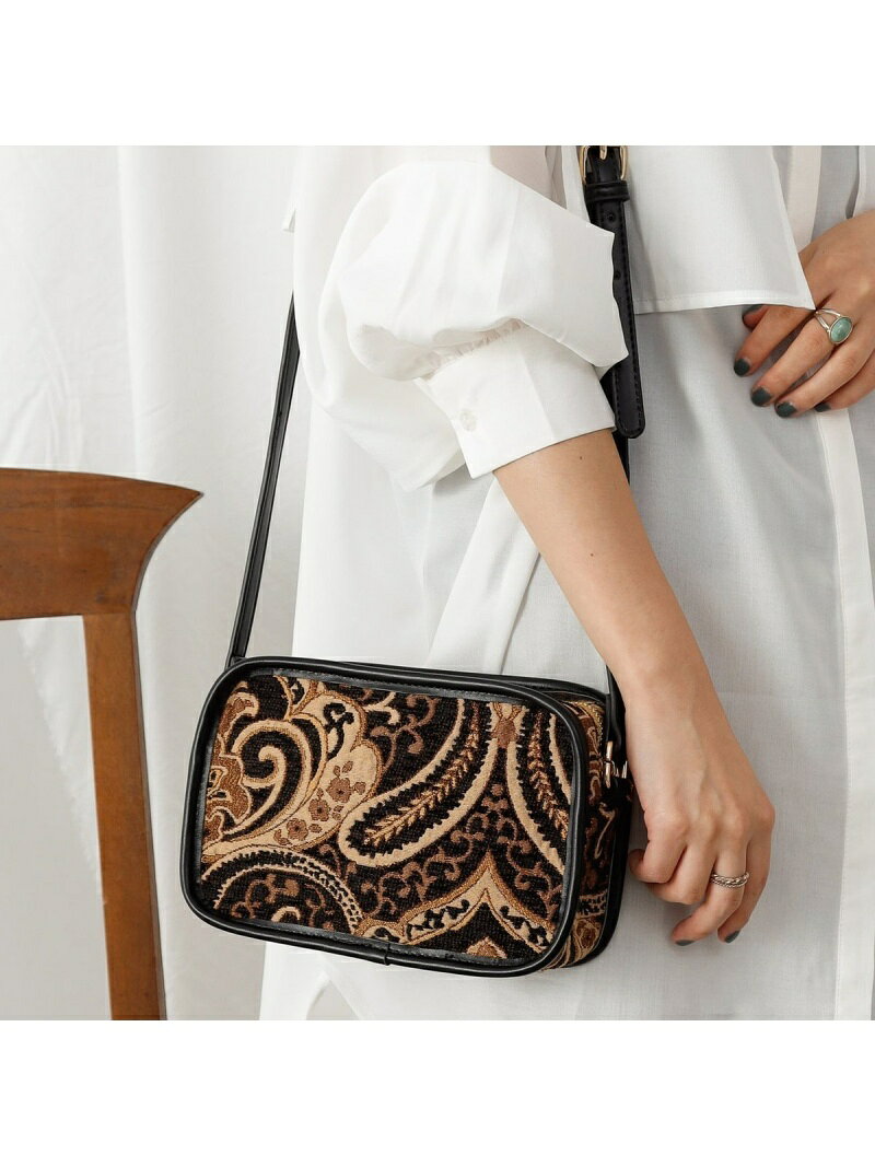 【SALE／70%OFF】COLONY 2139 ジャガードスクエアショルダーバッグ コロニー トゥーワンスリーナイン バッグ ショルダーバッグ ブラック ブラウンのサムネイル