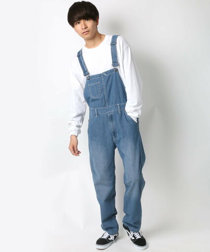 【SALE/34%OFF】Lazar デニム ヒッコリー ツイル オーバーオール メンズ ユニセックス レディース ラザル オールインワン・オーバーオール オーバーオール・サロペット ホワイト ブルー ネイビー【送料無料】