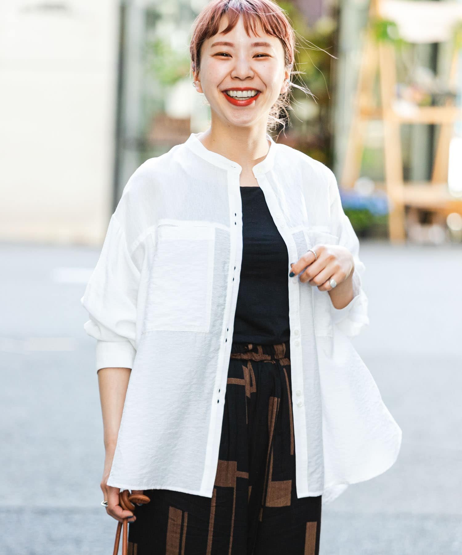 【SALE／18%OFF】ITEMS シアーポケットシャツ アーバンリサーチアイテムズ トップス シャツ・ブラウス ホワイト ブルー ブラック【送料無料】のサムネイル