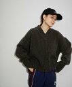 【SALE／40%OFF】ADAM ET ROPE' FEMME バブルVネックプルオーバー アダムエロペ トップス ニット ブラック ブルー【送料無料】