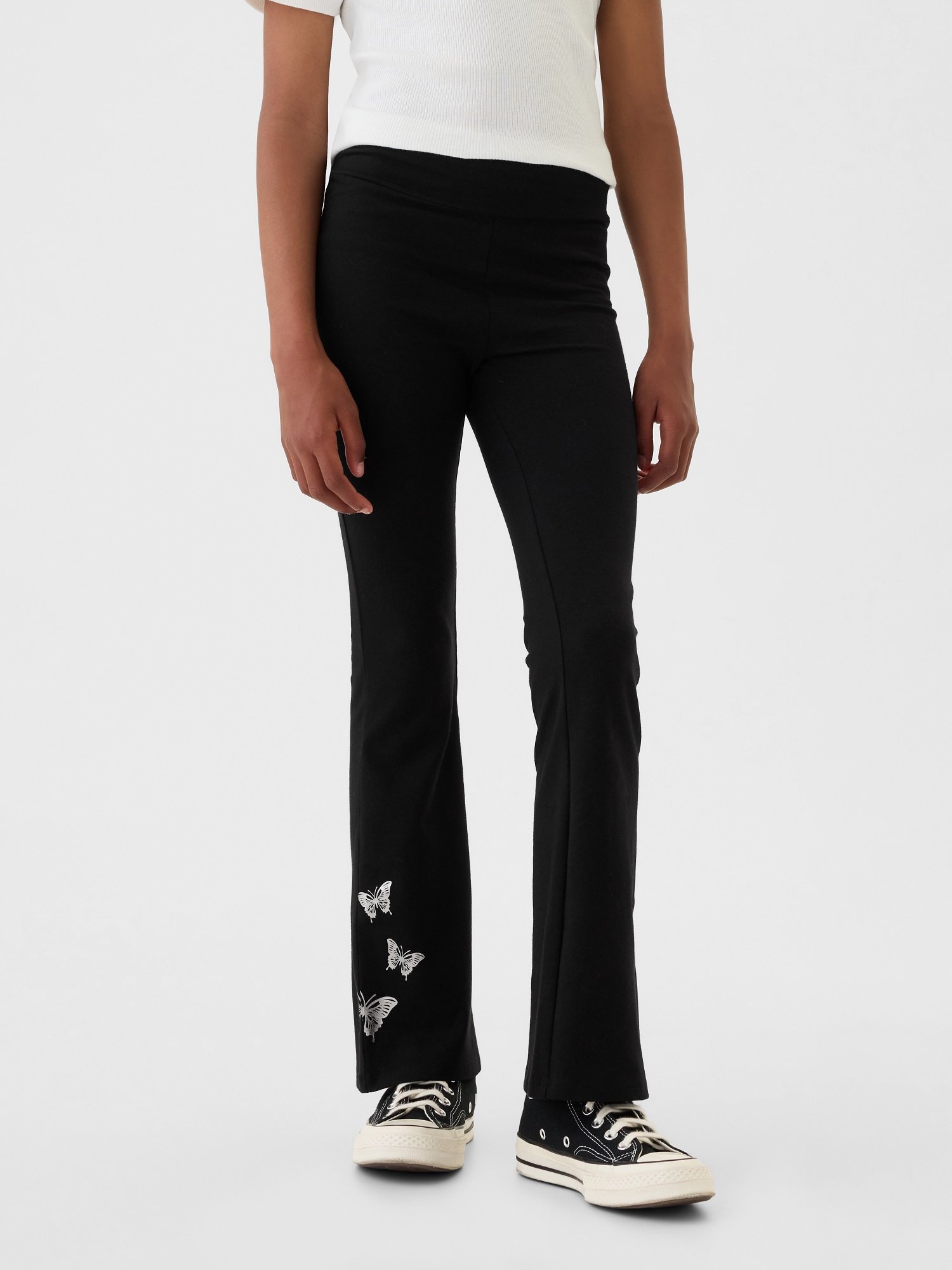 GAP (K)フレアレギンス (キッズ) ギャップ 靴下・レッグウェア レギンス・スパッツ ブラック