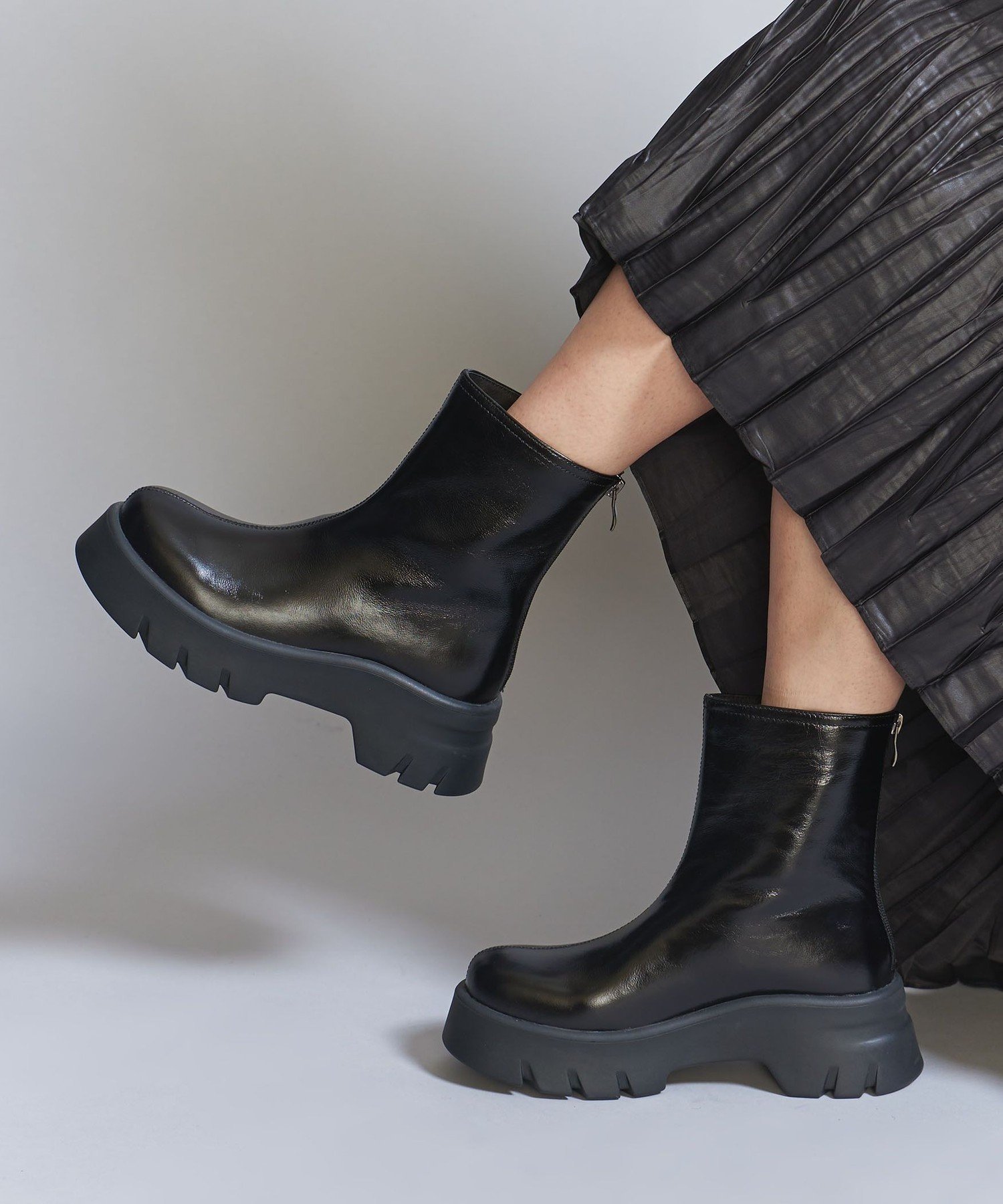 【SALE／30%OFF】BEAUTY&YOUTH UNITED ARROWS ＜MOHI...＞レザー プラットフォーム ショートブーツ ビューティー＆ユース　ユナイテッドアローズ シューズ・靴 ブーツ ブラック【送料無料】のサムネイル