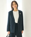 【SALE/50%OFF】Elura <2025ceremony>セレモニーダブルクロスジャケット/246117 エルーラ ジャケット・アウター ノーカラージャケット ブルー ホワイト【送料無料】(4)