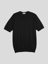 JOHN SMEDLEY 半袖コットンニットTシャツ | KEMPTON | 30G EASY FIT ジョンスメドレー トップス ニット ブラック【送料無料】