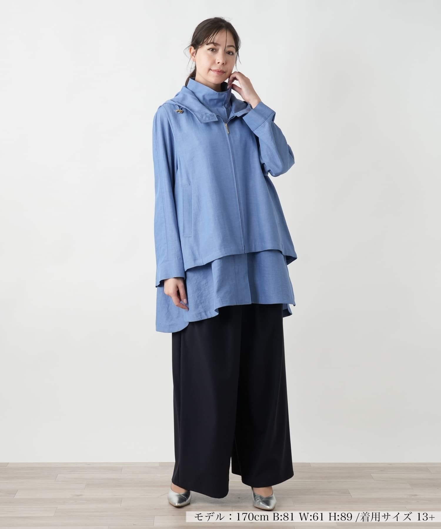 Leilian PLUS HOUSE 【店頭人気】3WAYコート レリアン プラスハウス ジャケット・アウター ステンカラーコート