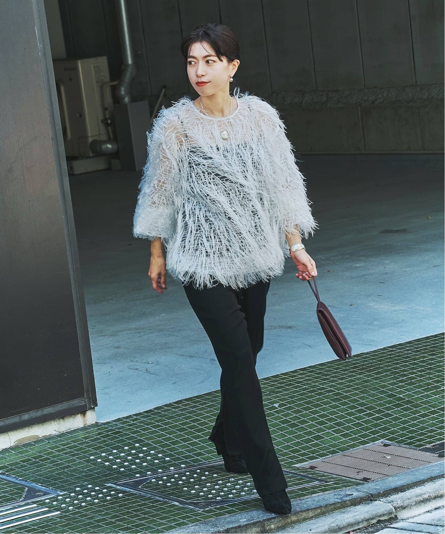 VERMEIL par iena 《追加4/手洗い可》ツイルストレッチスリムパンツ ヴェルメイユ パー イエナ パンツ スラックス・ドレスパンツ ブラック