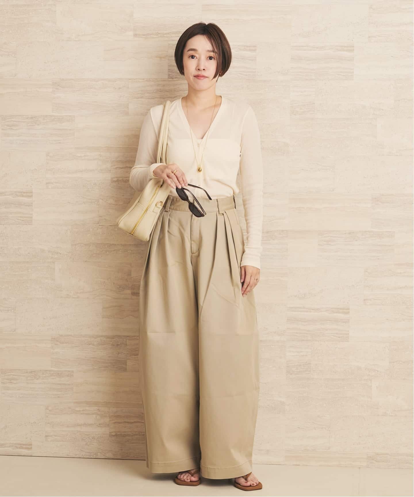 plage 《WEB限定追加予約》R'IAM Super wide CHINO パンツ 5 プラージュ パンツ チノパンツ ベージュ