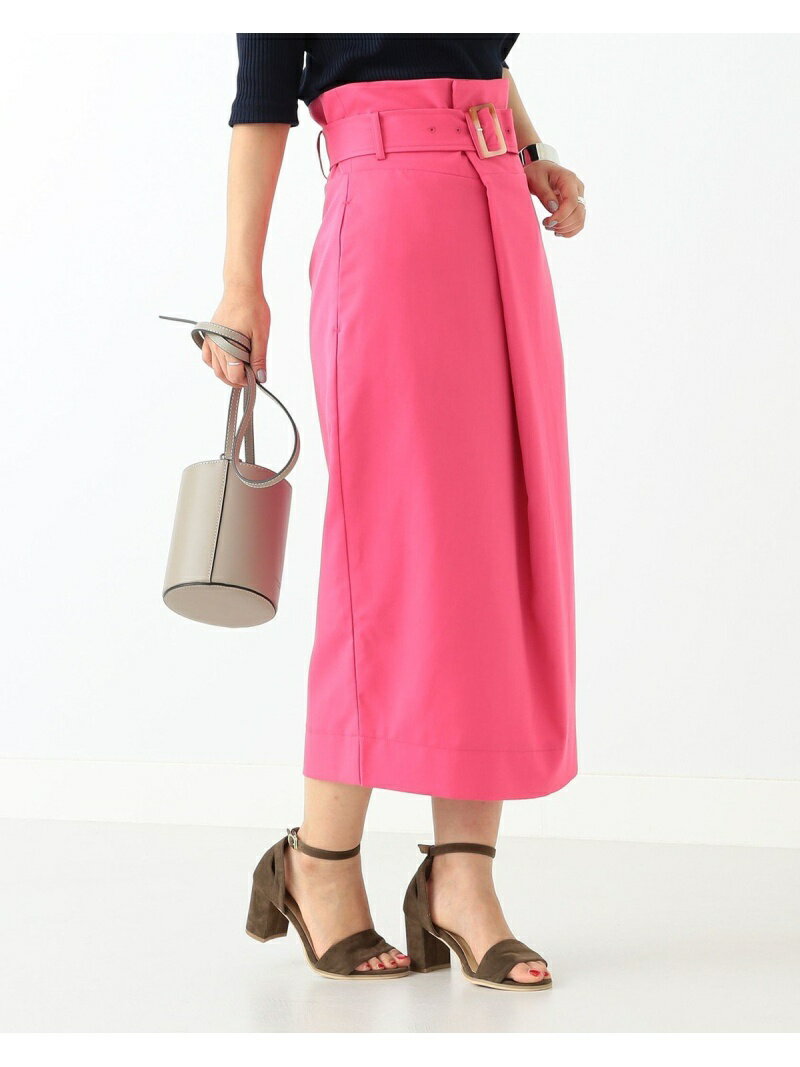 【SALE／80%OFF】BEAMS LIGHTS BEAMS LIGHTS / 前タックベルト付き スカート ビームス アウトレット スカート ロングスカート ピンク ブルーのサムネイル