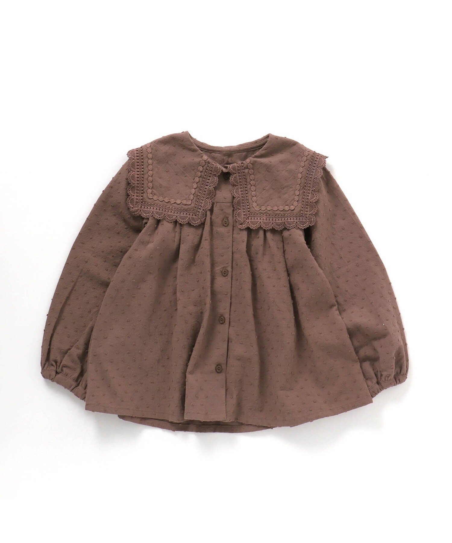 【SALE／50%OFF】apres les cours ビッグカラードビーブラウス エフオーオンラインストア ワンピース・ドレス チュニック ブラウン パープルのサムネイル