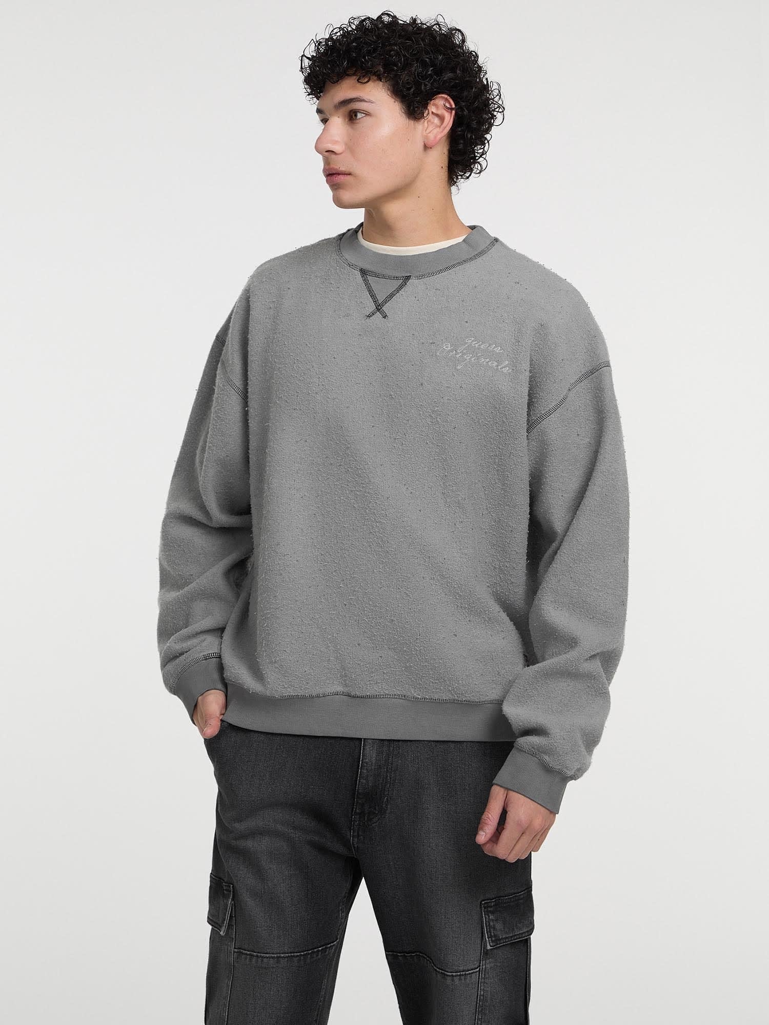 【SALE／30%OFF】GUESS Originals GUESS Originals スウェット(M)Fleece Crewneck ゲス トップス スウェット・トレーナー ブラウン グレー【送料無料】