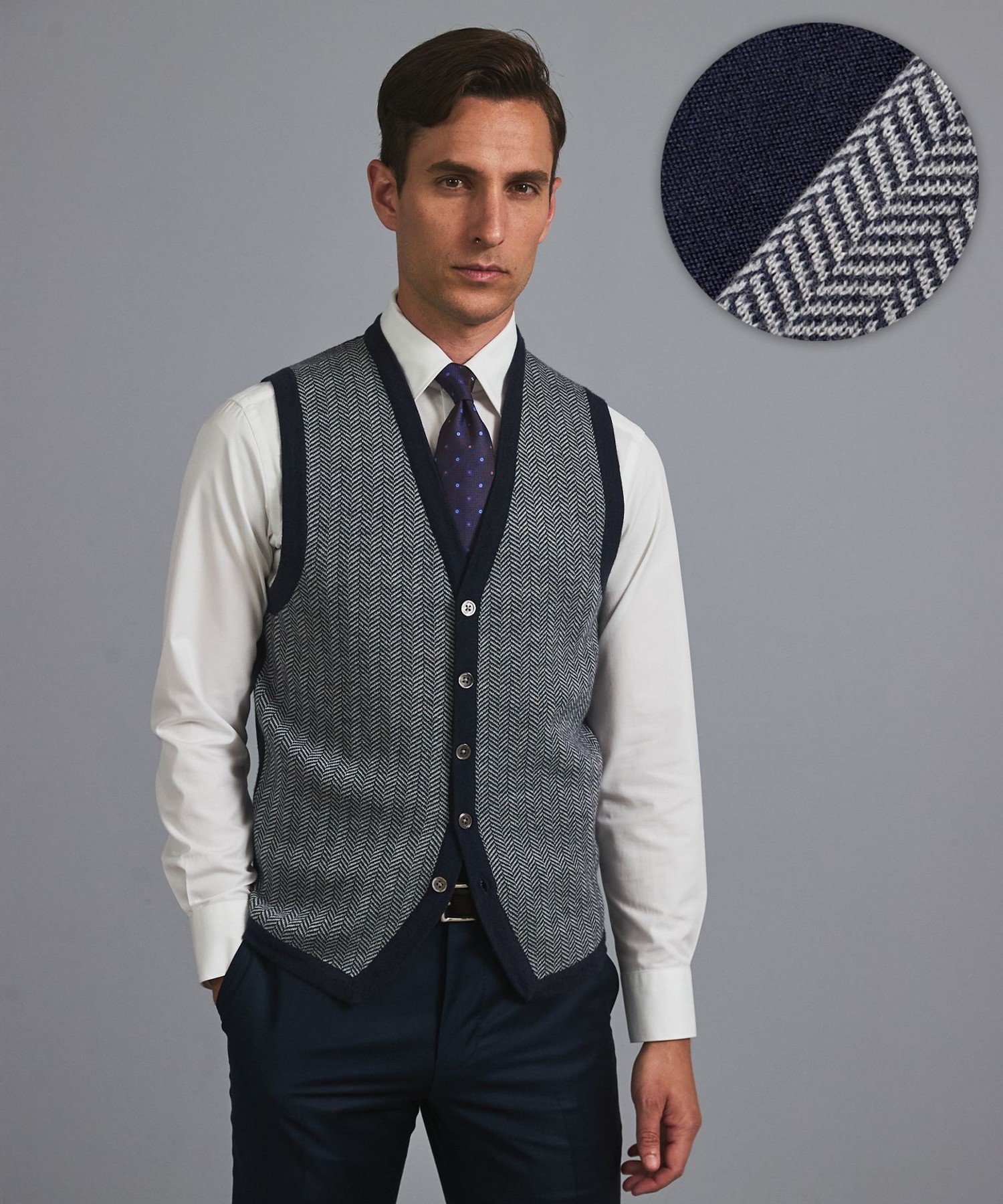 GOTAIRIKU 体温調整に【洗える/チクチクしにくい/ピリングしにくい】イタリア糸 ハイゲージ ベスト_WOOL100% ゴタイリク トップス ニット ブラック ネイビー グレー【送料無料】