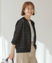 【SALE/40%OFF】J.PRESS 【洗える】SHEER JACQUARD ニット ブルゾン ジェイプレス トップス カーディガン ブラック ホワイト【送...