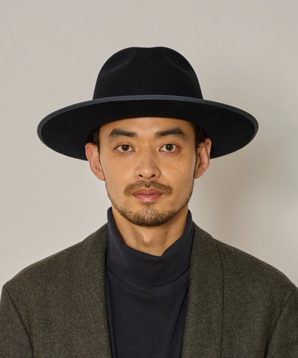 arth arth Ante Long Brim Fedora / アース オーバーライド 帽子 ハット ネイビー ブラウン【送料無料】