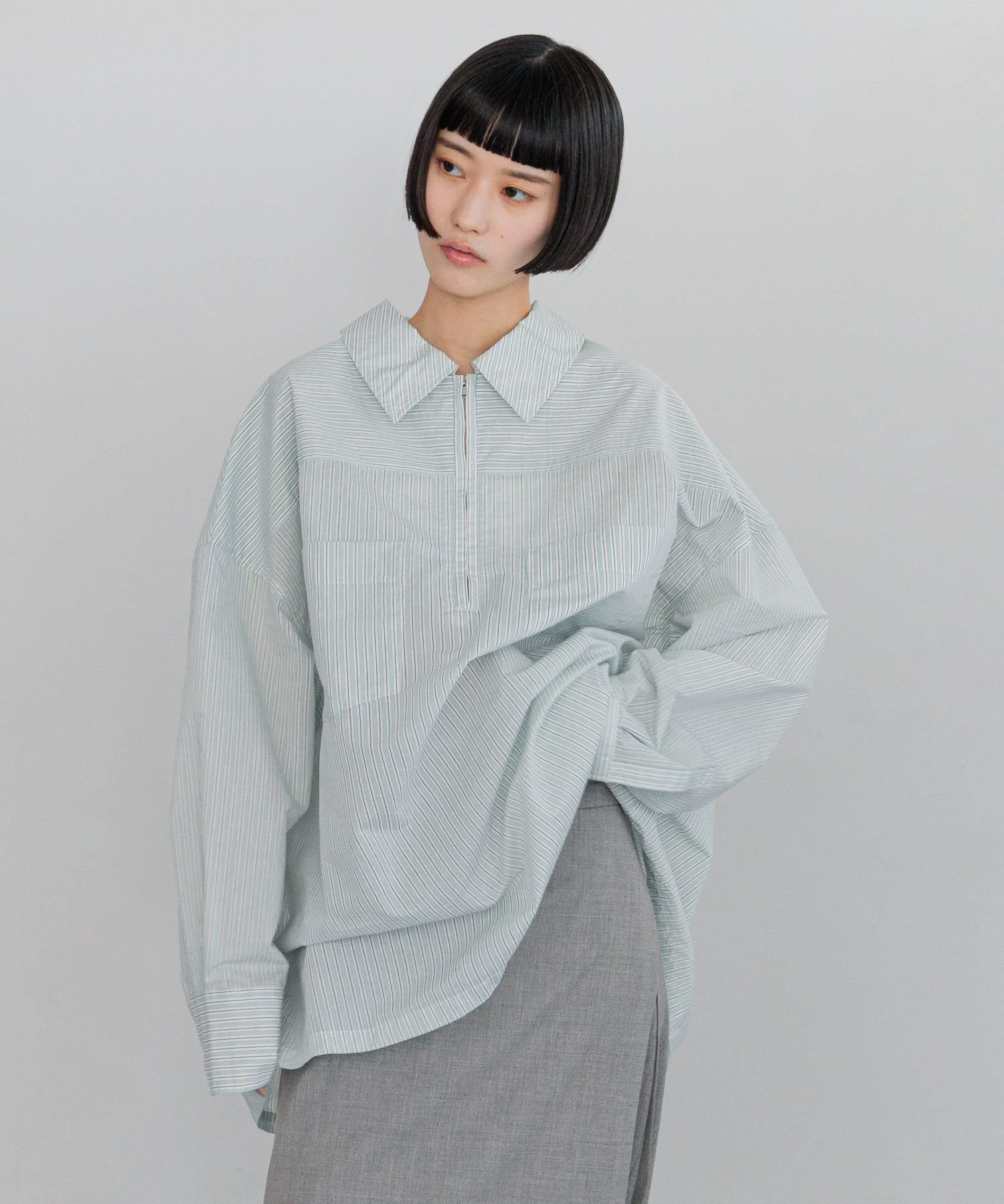 【SALE／30%OFF】yuw 【yuw】ZIPシャツミニワンピース ローリーズファーム ワンピース・ドレス チュニック ホワイト ブラック【送料無料】